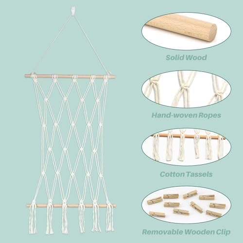 Boho Macrame Wall Hanging Photo Display Frame