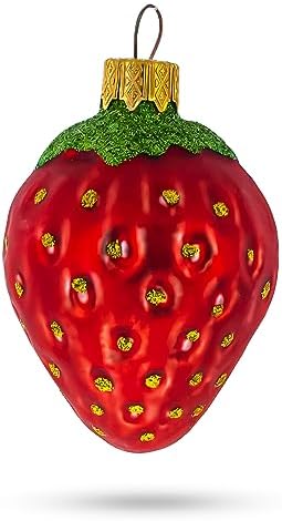Strawberry Glass Christmas Ornament 31 Inches