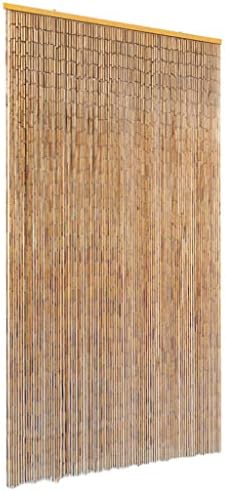 Door Curtain with Wooden Bar for Privacy and Protection