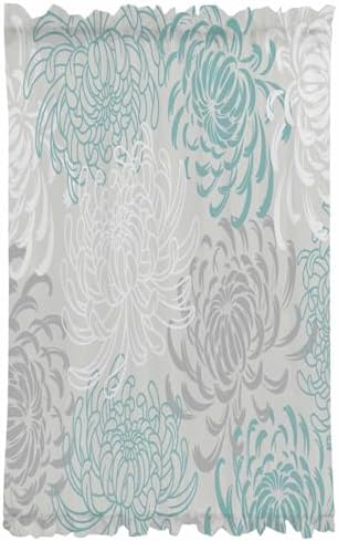 Yomandocix Aqua White French Door Curtain