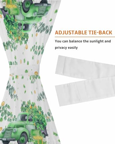 Green Truck Clover French Door Curtain Panels