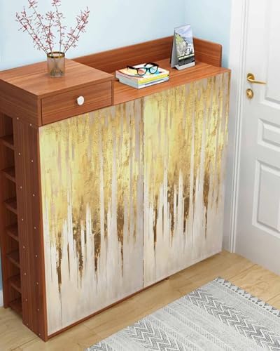 Abstract Gold Self Adhesive Privacy Curtains for Windows and Doors