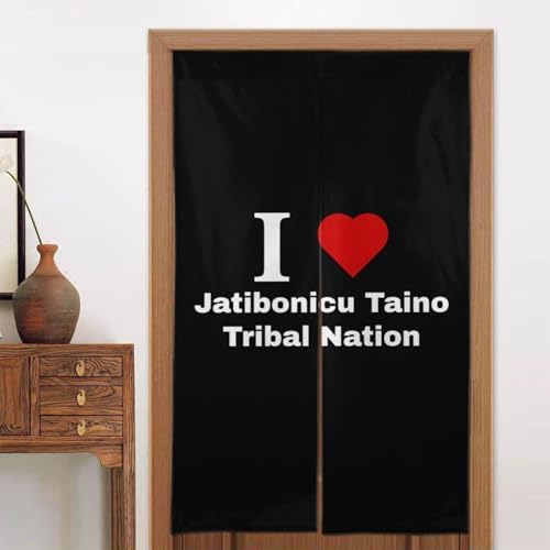 I Love Jatibonicu Taino Tribal Blackout Curtain for Door 34x56in