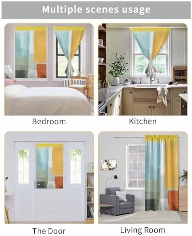 Self Adhesive Portable Curtains for Windows 47x72 Inches