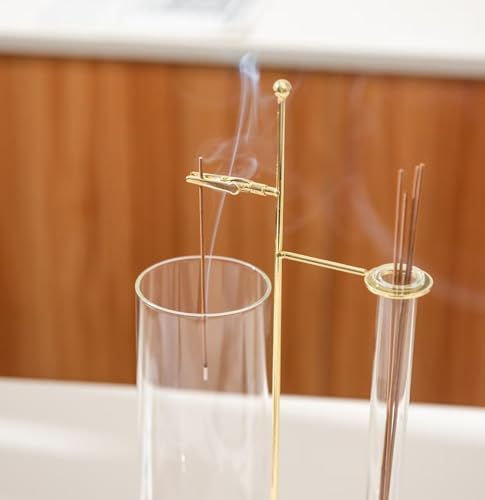 UBLUCKEN Incense Holder for Sticks with Glass Ash Catcher and Brush