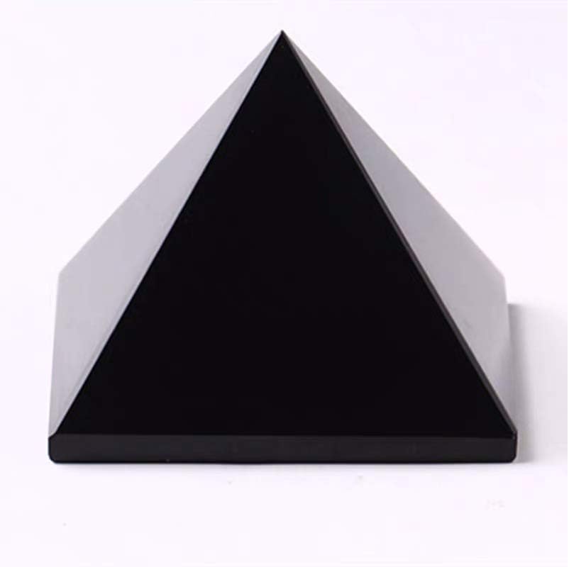 StoneStory Black Obsidian Pyramid Healing Crystal Statue