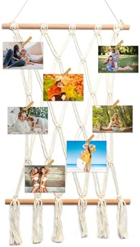 Boho Macrame Wall Hanging Photo Display Frame