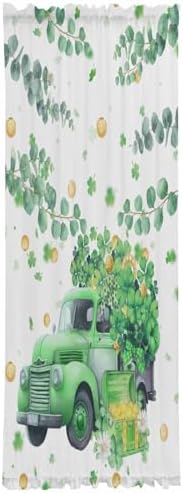 Green Truck Clover French Door Curtain Panels