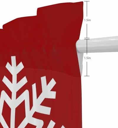 Hello Winter French Door Curtain 54x40 with Snowflake Red Christmas Design