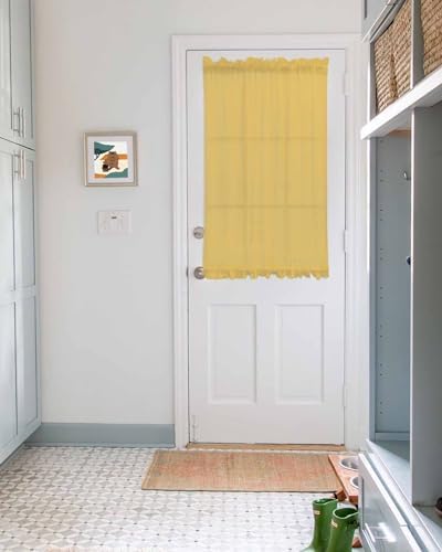 Sheer Yellow French Door Curtain 54x40 Inch