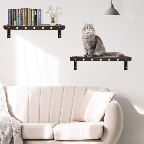 Modern Floating Shelves Set of 2 with Hooks and Storage