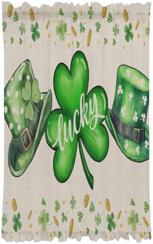 St Patricks Day Front Door Curtain Panel with Tiebacks