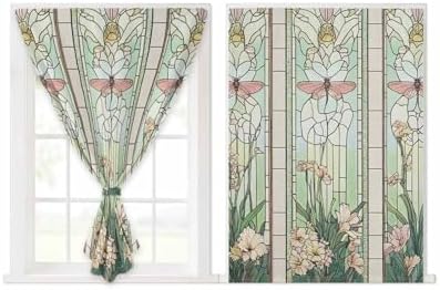 Butterfly Stained Glass Self Adhesive Curtains for Windows