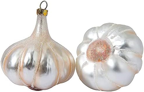 2 Pack 28 Inch Hand Blown Glass Garlic Christmas Ornament