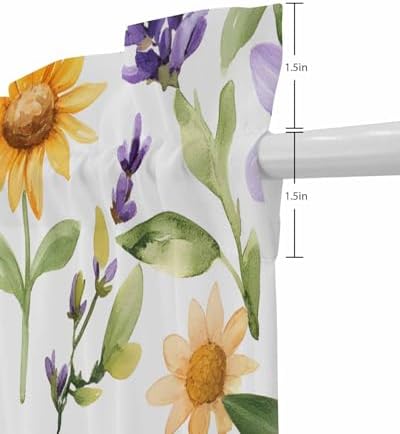 French Door Curtain with Sunflower and Lavender Design