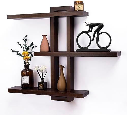 Variable Floating Shelves Wood Set of 3 - Dark Walnut