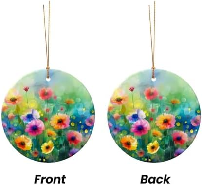 Christmas Ornaments Wildflower Ceramic Pendant Decor