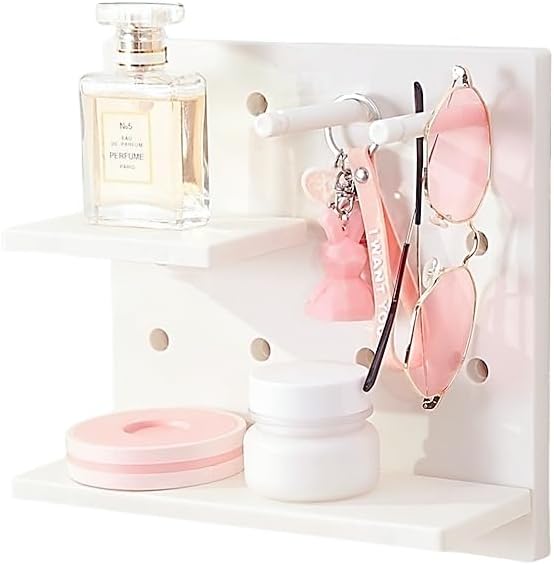 Pegboard Shelf Set with Hooks No Drilling