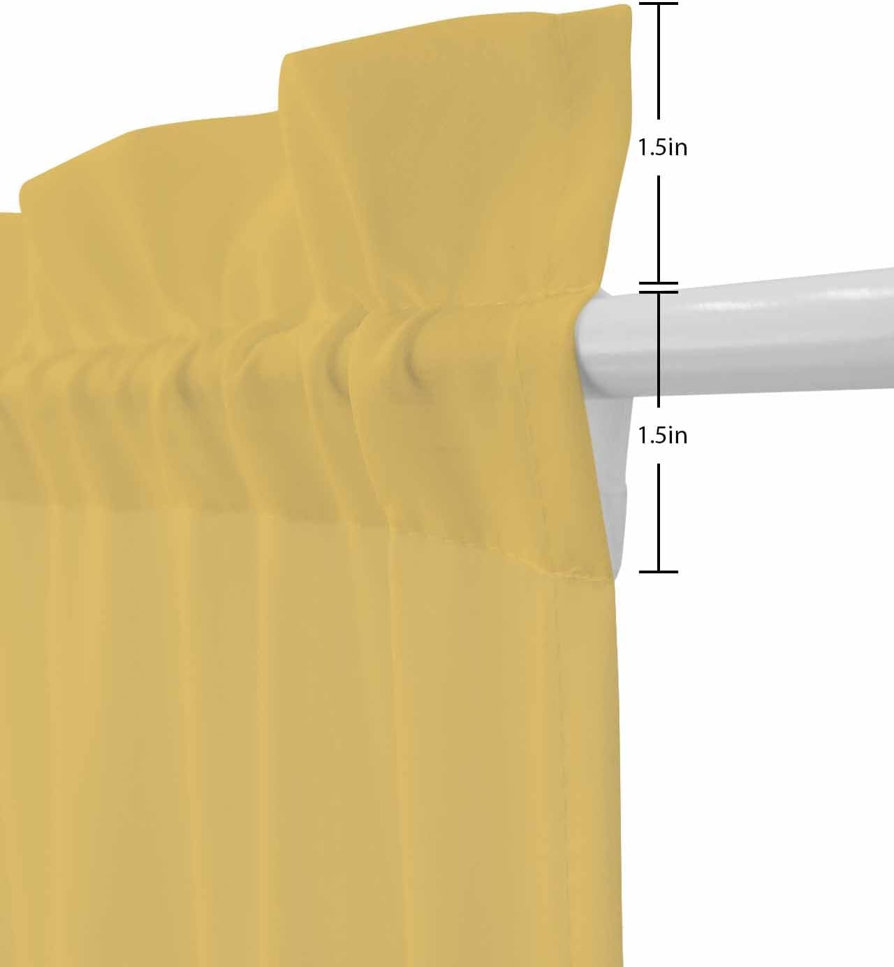 Sheer Yellow French Door Curtain 54x40 Inch