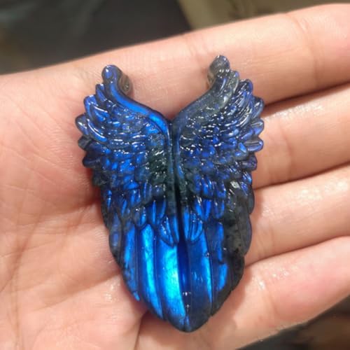 2pc Natural Blue Crystal Labradorite Hand Carved Love Token