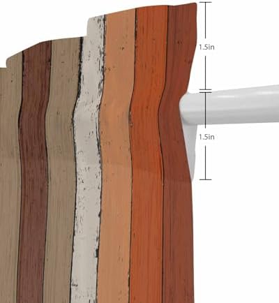 Orange Brown French Door Curtain with Tieback