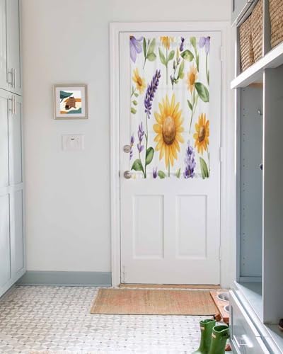 French Door Curtain with Sunflower and Lavender Design