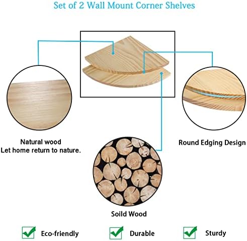 12 Inch Corner Wall Shelf Set of 2