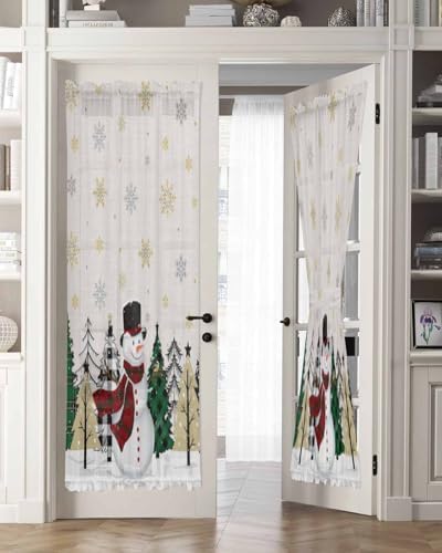 PANJINEXT Door Curtains 54x72 Sheer Thermal Insulated Rod Pocket Panel with Tiebacks