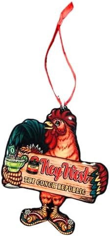 Key West Florida Conch Republic Rooster Christmas Ornament