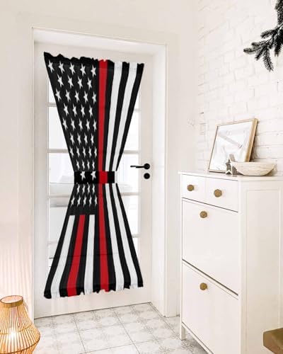 Red White American Flag French Door Panels
