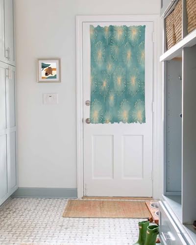 Teal Green Dandelion French Door Curtain