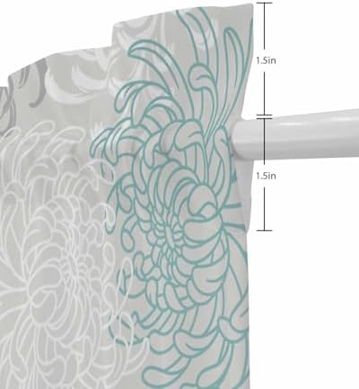 Yomandocix Aqua White French Door Curtain
