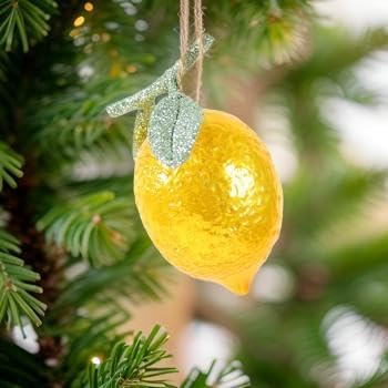 The Bridge Collection Shiny Lemon Christmas Ornament