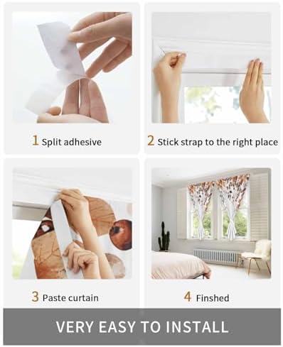 Self Adhesive Eucalyptus Leaves Portable Curtains for Windows