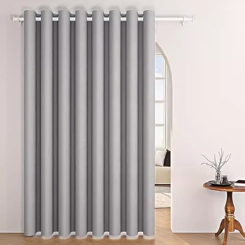 AiFish Grey Grommet Door Curtain 78 Inch Thermal Insulated Panel