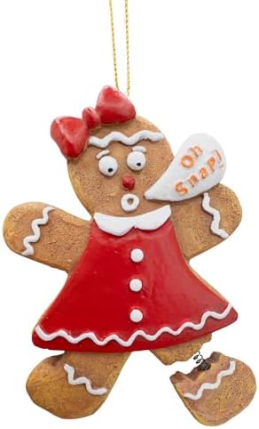 Gingerbread Woman Cookie Oh Snap Broken Leg Christmas Ornament