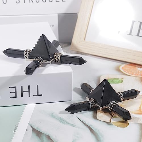 Loveliome Black Agate Pyramid Energy Generator