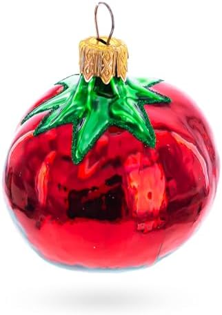 Shiny Tomato Mini Glass Christmas Ornament 28 Inches