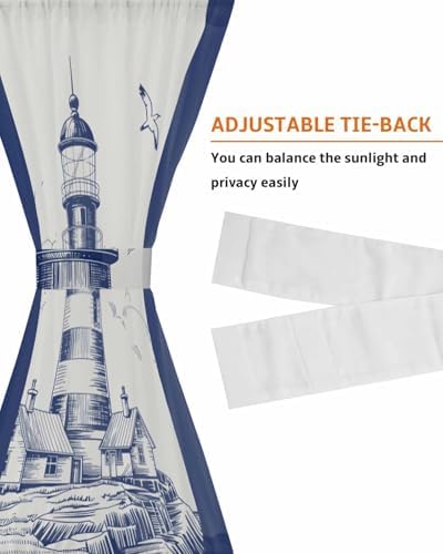 Nautical Lighthouse Curtains for French Doors