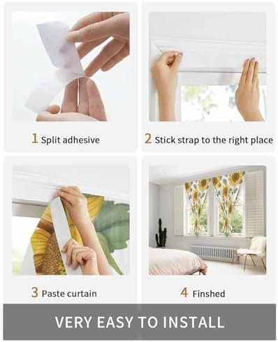 Sunflower Self Adhesive Thermal Curtains for Windows and Doors