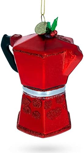 Espresso Maker Coffee Lover Glass Christmas Ornament