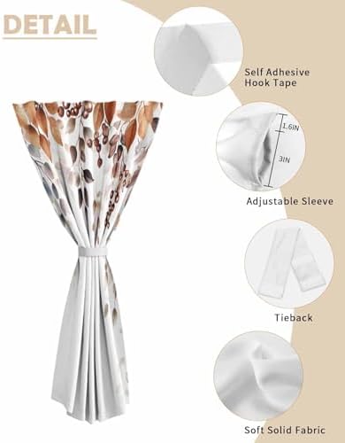 Self Adhesive Eucalyptus Leaves Portable Curtains for Windows