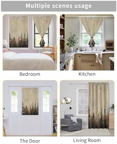Forest Tree Self Adhesive Blackout Curtains for Windows