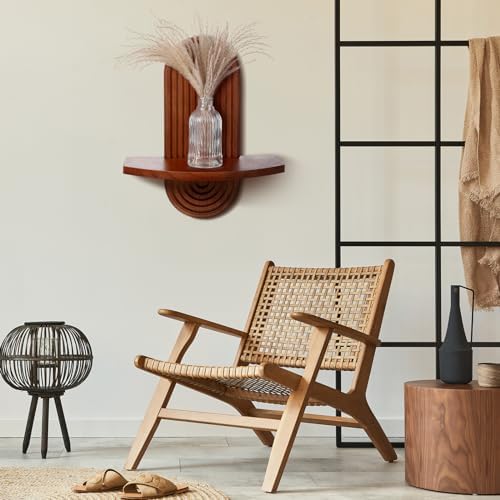 Suzile 2 Pcs Arched Wooden Boho Wall Shelves