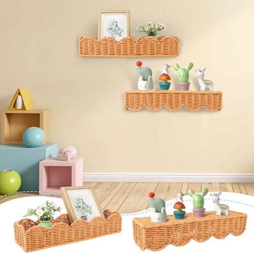 2 Piece Floating Bookshelf with Rounded Corners