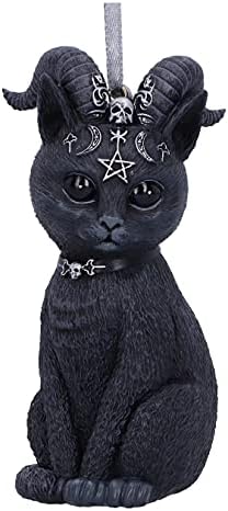 Nemesis Now Horned Cat Hanging Ornament 10cm Black Resin