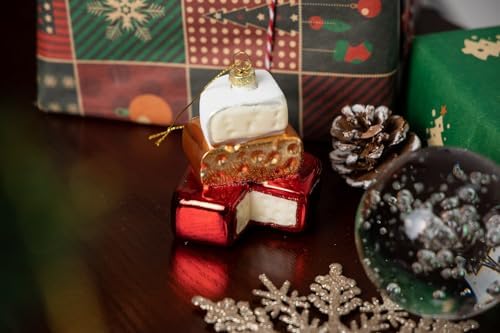 2 Count Glass Cheese Christmas Ornaments for Tree