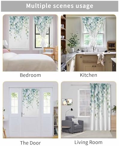 Sage Green Eucalyptus Self Adhesive Blackout Curtain 59x72