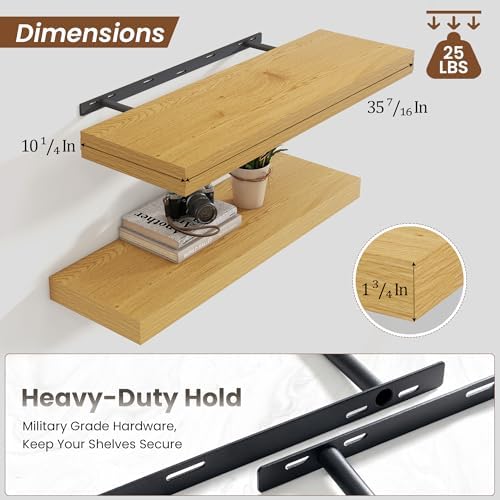 36 Inch Floating Shelves Wall Mount 10 Inch Deep Oak