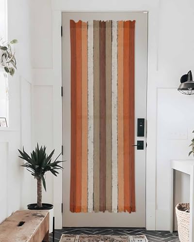 Orange Brown French Door Curtain with Tieback